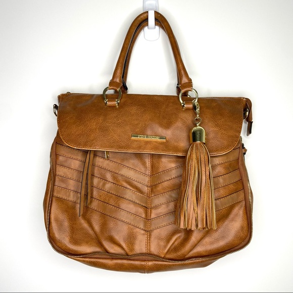 Steve Madden Tan PVC Leather Handbag Purse - Picture 1 of 7